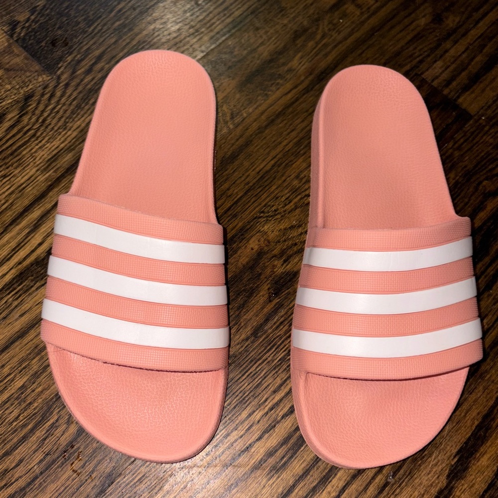 Adidas Pink & White Slides